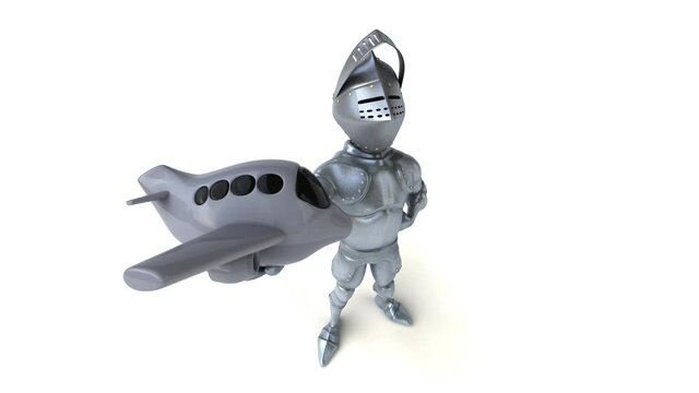 Fun 3D cartoon knight with alpha channel