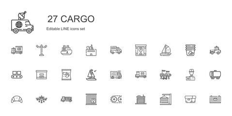 cargo icons set