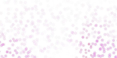 Light pink vector abstract pattern with leaves.