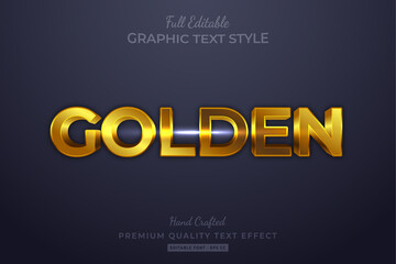 Golden Editable 3D Text Style Effect Premium