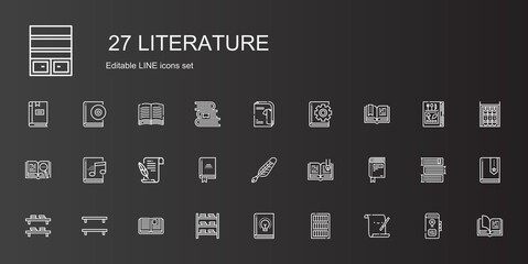 Fototapeta premium literature icons set