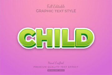 Child Editable 3D Text Style Effect Premium