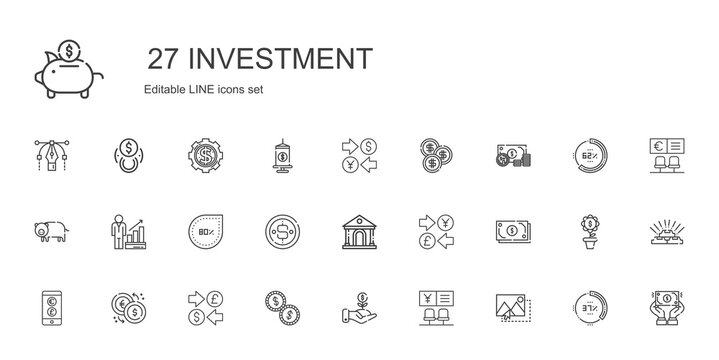 investment icons set