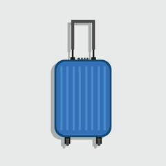 blue suitcase flat design icon serves to carry items for long trips