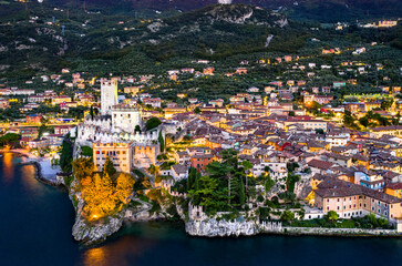 Fototapeta na wymiar Scaliger Castle in Malcesine on Lake Garda, Italy