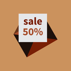 Open envelope. Discount letter. Discount on white paper sheet. Mail envelope isolated in modern style. Sale business concept. Vector design for mail marketing, advertising, mailing, notifications.