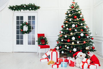 Christmas and New Year decorated interior room