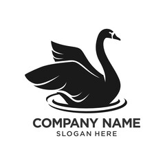 Goose Logo Design Template Inspiration, Vector Illustration, Swan Concept