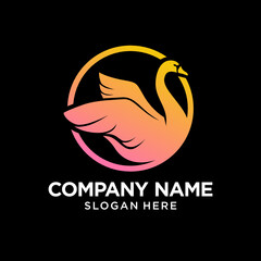 Goose Logo Design Template Inspiration, Vector Illustration, Swan Concept