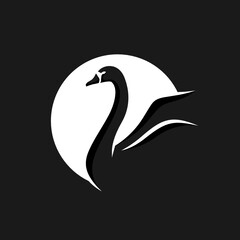 Goose Logo Design Template Inspiration, Vector Illustration, Swan Concept