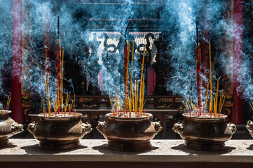 Incense Burning in Thien Hau Temple, Ho Chi Minh City, Vietnam