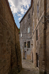 Street at the old town of Sorano at the Tuscany Region in Italy 