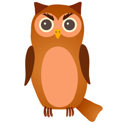 vector gloomy owl on white background