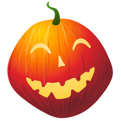 Halloween pumpkin on white background. Vector illustration.