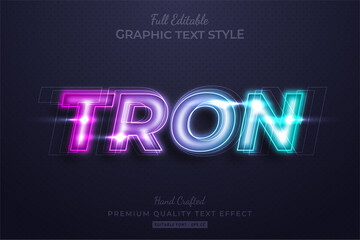 Neon Tron Editable 3D Text Style Effect Premium