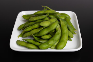 Japanese dish edamame (green soybeans)