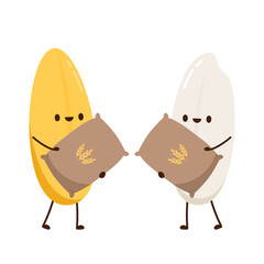 Rice character design. rice vector on white background. Rice sack vector.