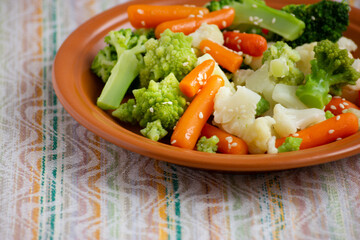 Mixed vegetables on a plate