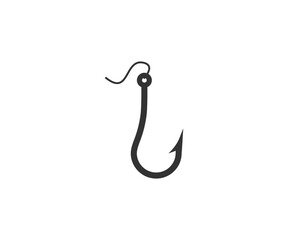 Catch, fishing, hook icon. Vector illustration, flat design.