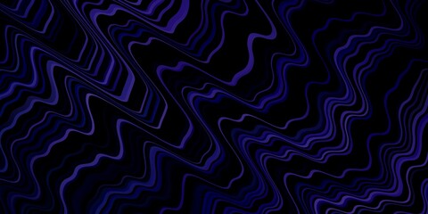 Dark BLUE vector pattern with curved lines. Colorful illustration, which consists of curves. Template for your UI design.