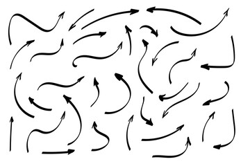 Doodle symbols. Pointer icons. Pointer graphic symbols.