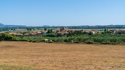 Views of the medieval village of Sant Feliu de Boada in Girona