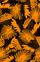 Seamless tropical pattern, floral print.