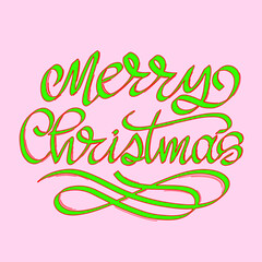  Merry Christmas.Trendy poster for decorative design. Colorful vector illustration. Colorful graphic. Poster design. Vector drawing. Handwritten modern calligraphy.