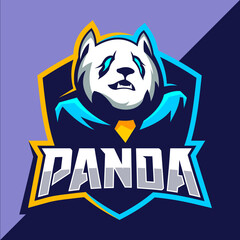 panda mascot esport logo design