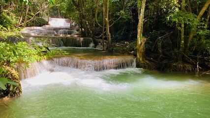 Khuean Srinagarindra National Park Huay Mae Khamin waterfall.