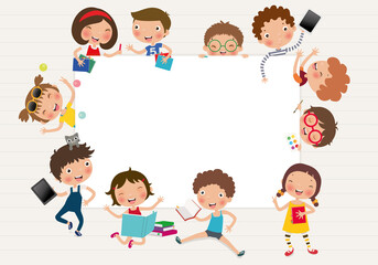 Fototapeta premium Education of Preschool Children, white space for your text entry, vector, illustration