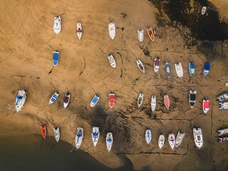 Boats from Above at low tide