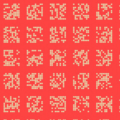 Abstract Color Halftone Dots generative art background illustration