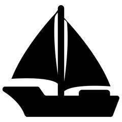 
An icon of boat in editable style 
