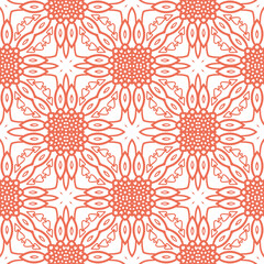 Fantasy seamless pattern with decorative mandala. Abstract round doodle floral background. Floral geometric infinity background. Wrapping paper, textiles, fabric. Vector illustration. 