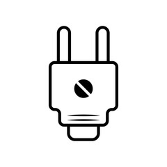 Electric plug line icon