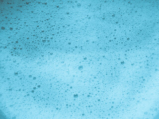 Foam and soap bubble background, blue bubble water