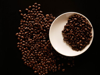 coffee beans background, organic coffee seed