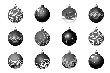 toys for the Christmas tree on a white background. christmas attributes on a light background.