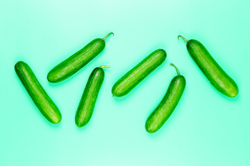 six mini cucumbers