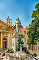 Fototapeta na wymiar Statue of Garibaldi, in the city centre of Nice, France