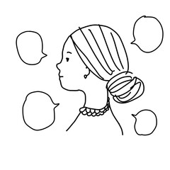 手描きイラスト横顔　200925 hanadaruma 