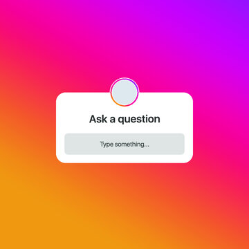 Interface elements. Social media templates with ask a question form. Templates for Instagram stories. Social Media concept on colorful and bright background