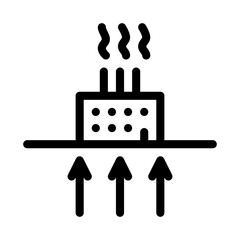 geothermal heating factory icon vector. geothermal heating factory sign. isolated contour symbol illustration