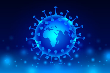 COVID-19 concept. Planet Earth is sick with a сorona virus in space