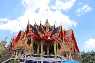 Naklejka premium Wat Nang Sao, the most beautiful temple in Thailand. Location in Samut Sakhon province near Bangkok.
