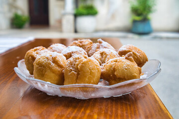 Fritule, little Croatian doughnuts, are a popular sweet fried bakery in Croatia, especially over the Christmas period.