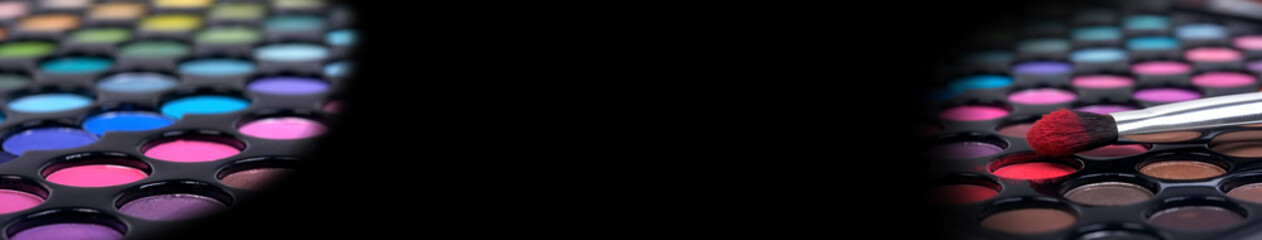 Professional make-up brush on eyeshadows palette