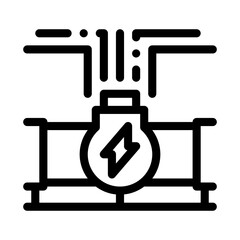 geothermal energy pipe icon vector. geothermal energy pipe sign. isolated contour symbol illustration