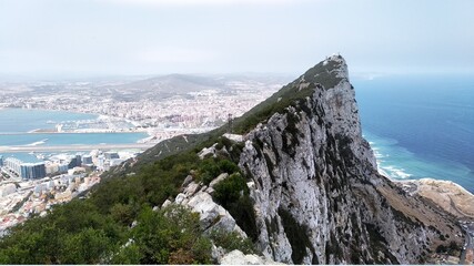 Gibraltar rock , Algeciras in the background